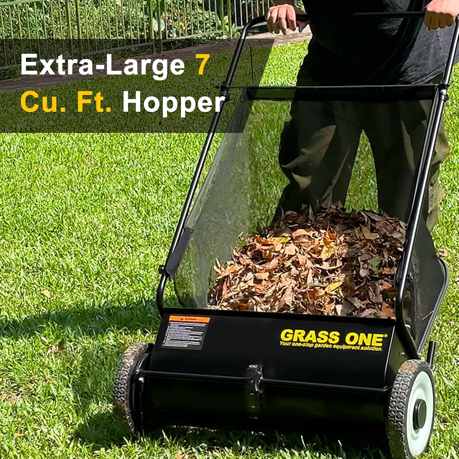 26 Inch Push Lawn Sweeper with 7 Cu.Ft Collection Bag