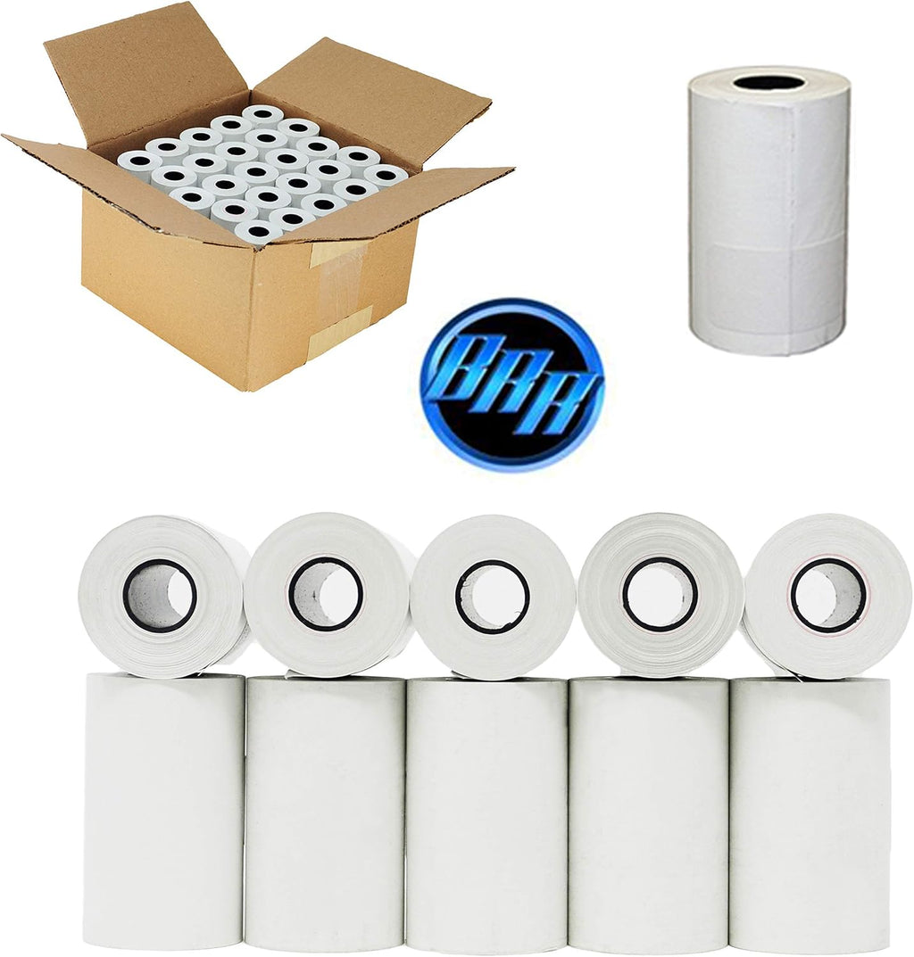 (50 Rolls) 2 1/4 x 70 Thermal Paper 55 GSM Premium Quality German Paper Large Rolls For Clover Flex Verifone VX520