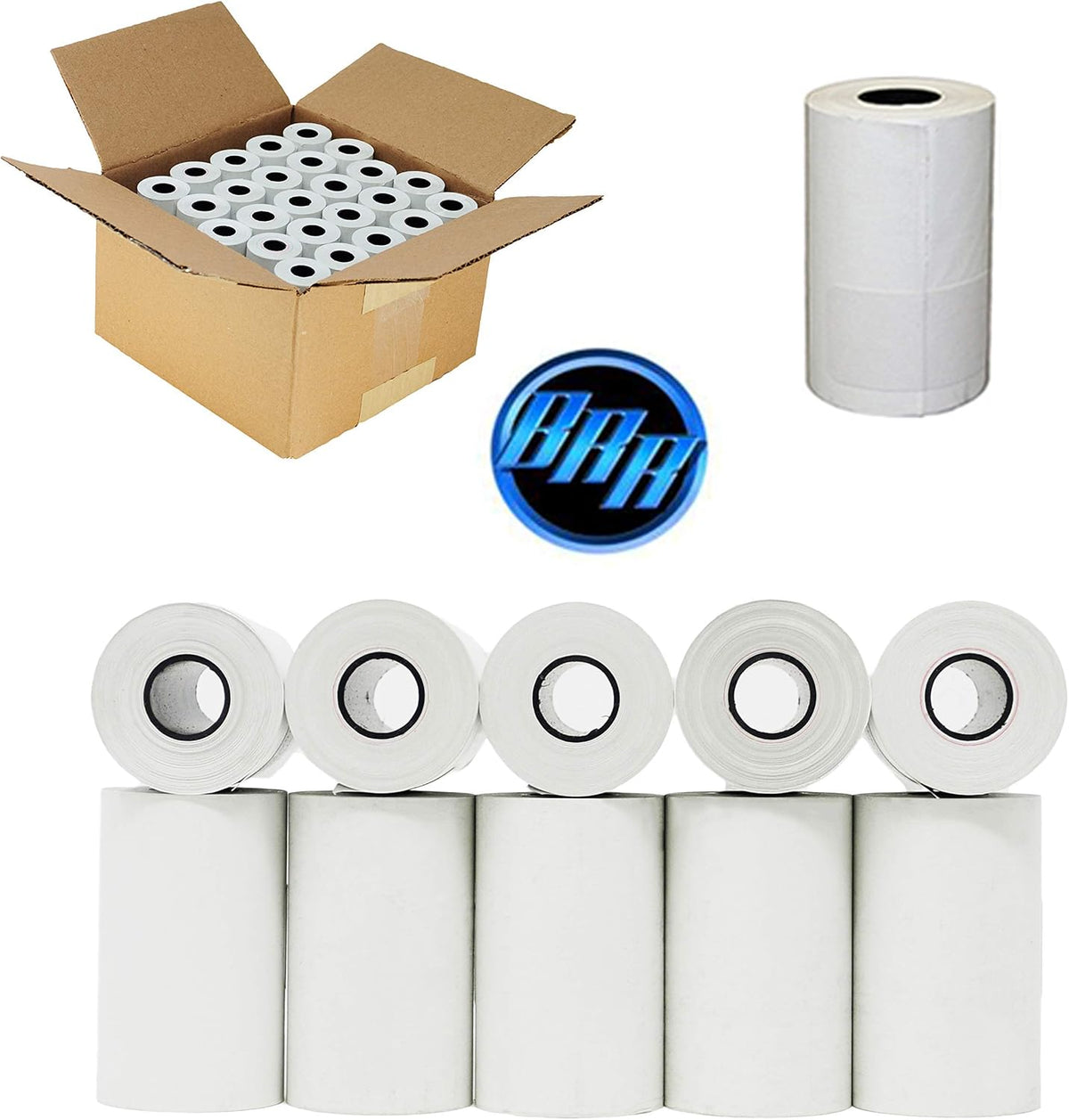 (50 Rolls) 2 1/4 x 70 Thermal Paper 55 GSM Premium Quality German Paper Large Rolls For Clover Flex Verifone VX520