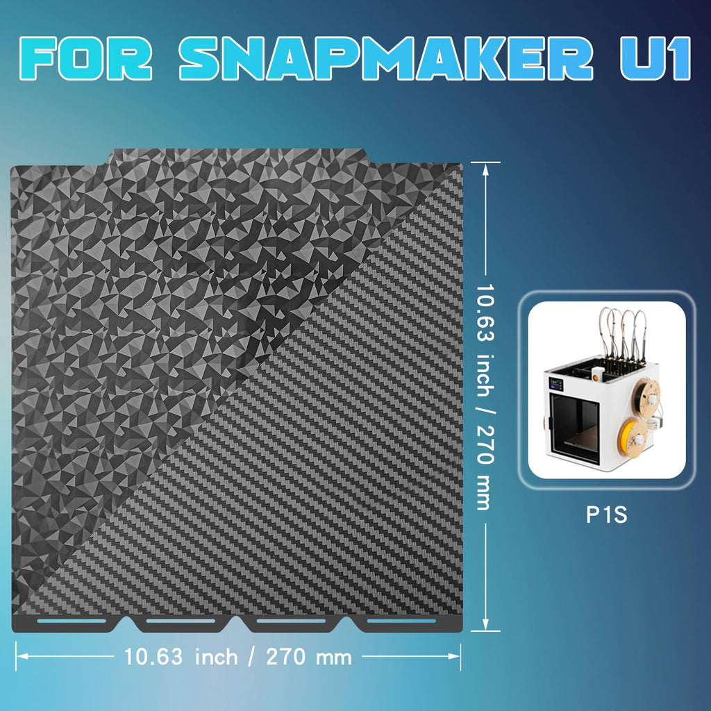 Howarx 3D Effect Build Plate for Snapmaker U1, Textured Fiber & Diamond