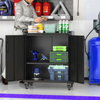 Metal Garage Storage Cabinet on Wheels, Lockable Rolling Tool Cabinet