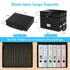2 Layer Fireproof Document Box with Lock for Letter/Folder/Certificate