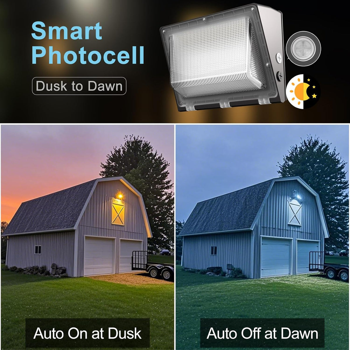 Lightdot Wall Pack LED Exterior Light, 6 Pack 250W Outside Lighting