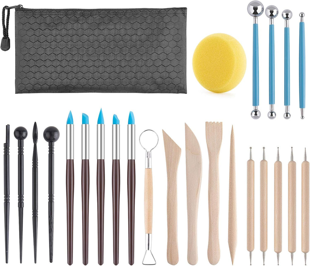 Polymer Clay Tools Kit, 25PCS Clay Sculpting Modeling Tools | Multi Use, Practical, Air Dry Clay for Adults with