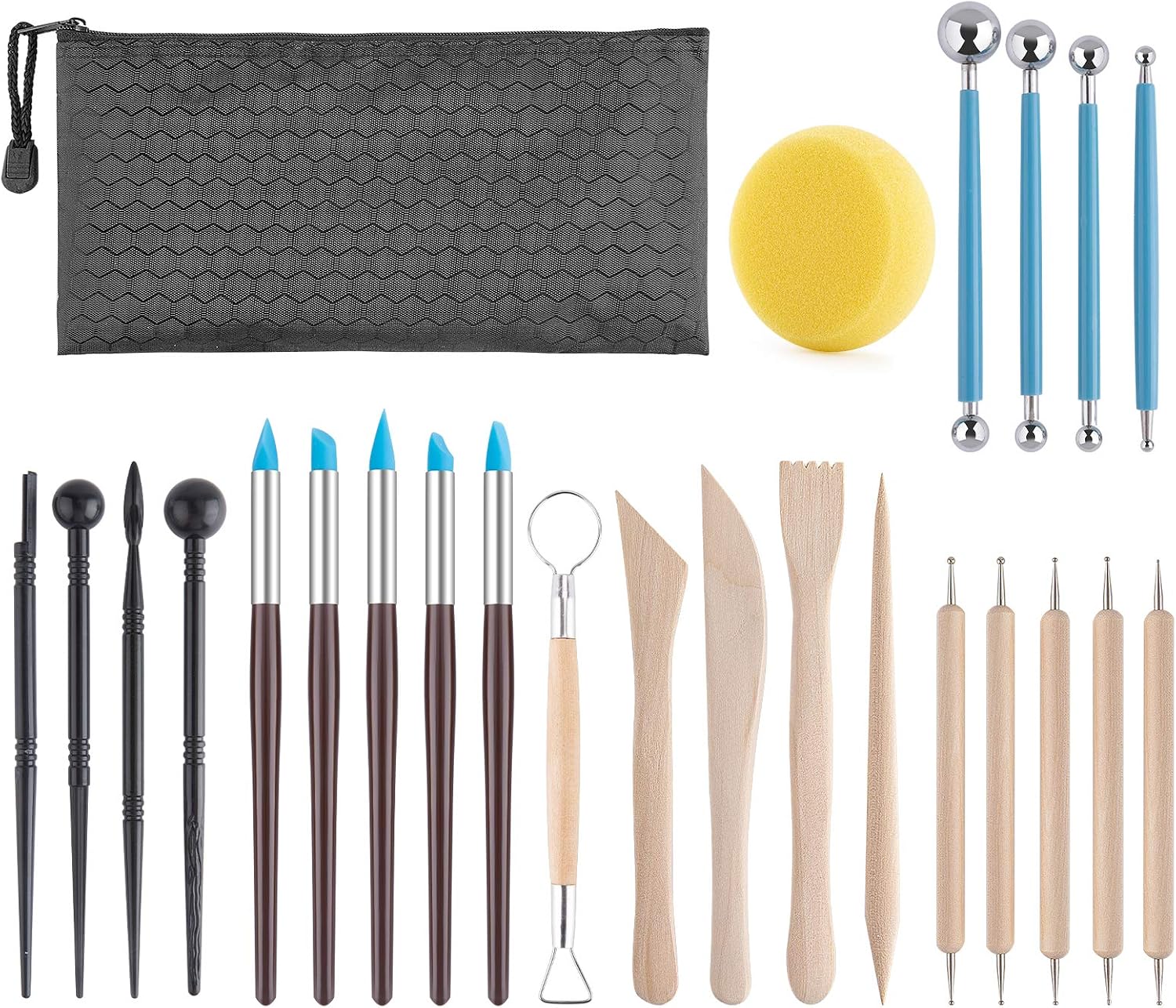 Polymer Clay Tools Kit, 25PCS Clay Sculpting Modeling Tools | Multi Use, Practical, Air Dry Clay for Adults with