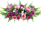 Artificial Cemetery Flowers with Stake: Pink Purple Grave Decor