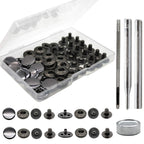 15mm Metal Snap Button Fasteners Kit with Tools (Black)