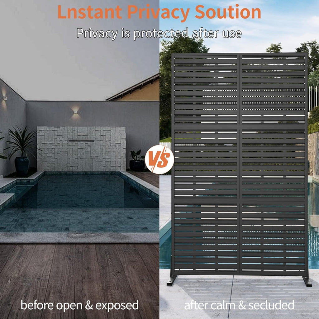 Metal Privacy Screen Outdoor Privacy Fence for Patio Balcony Deck Garden