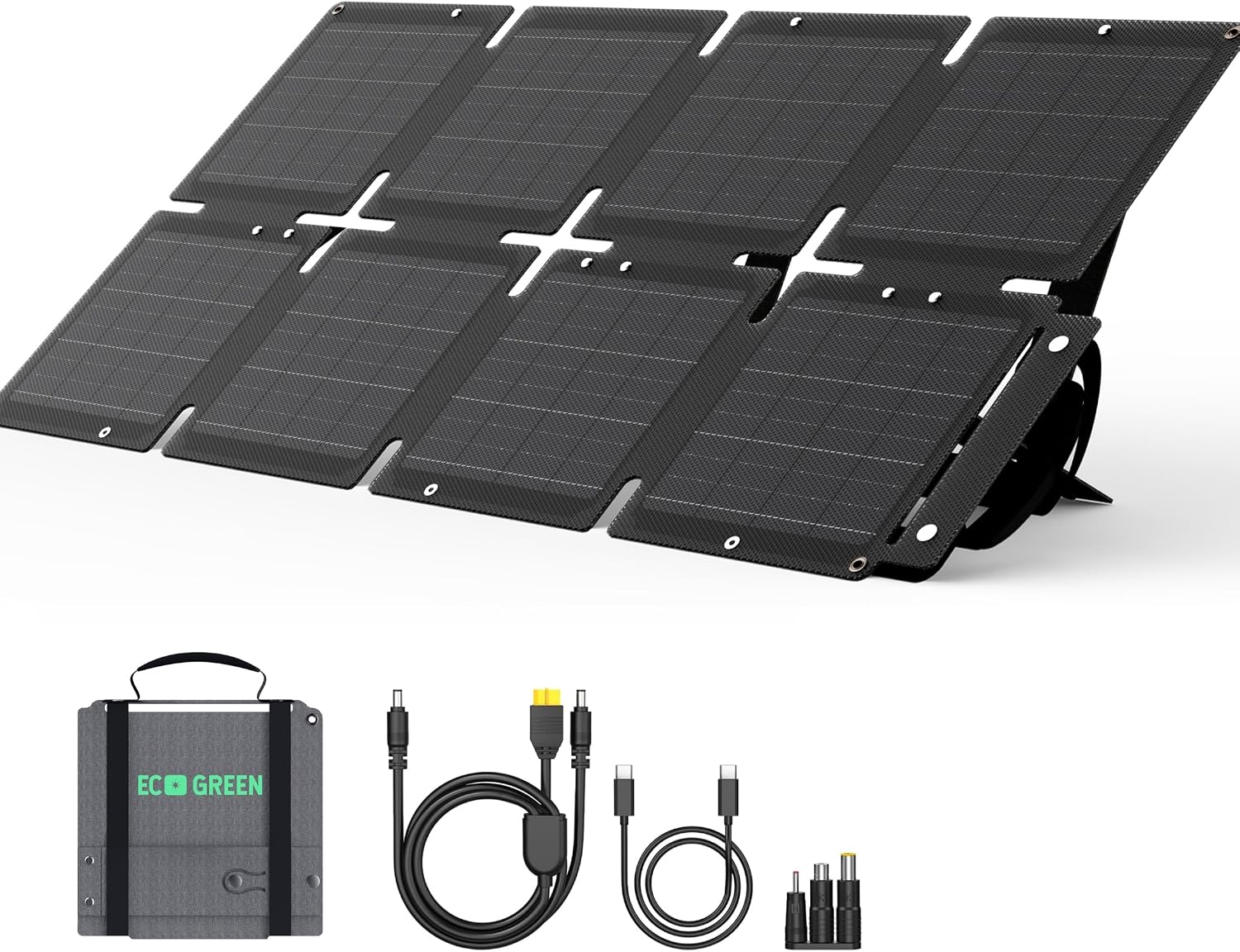 60W Portable Solar Panel for Camping, RV, Power Station Foldable | 60 watt Monocrystalline 24.8% High Efficiency