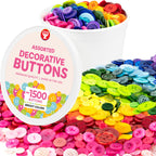 1,500 (Approx) Assorted Buttons for Crafts, Bulk 3 lb Container