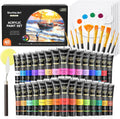 48 Pack Acrylic Paint Set, 30 Colors Acrylic Paint (36ml) with 10 Brushes 5 Canvas 1 Paint Knife 1 Palette 1 Art
