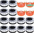 16 Pack Weed Eater String Compatible with Black+Decker, 360ft 0.065" AF-100 Replacement Spool, Autofeed String