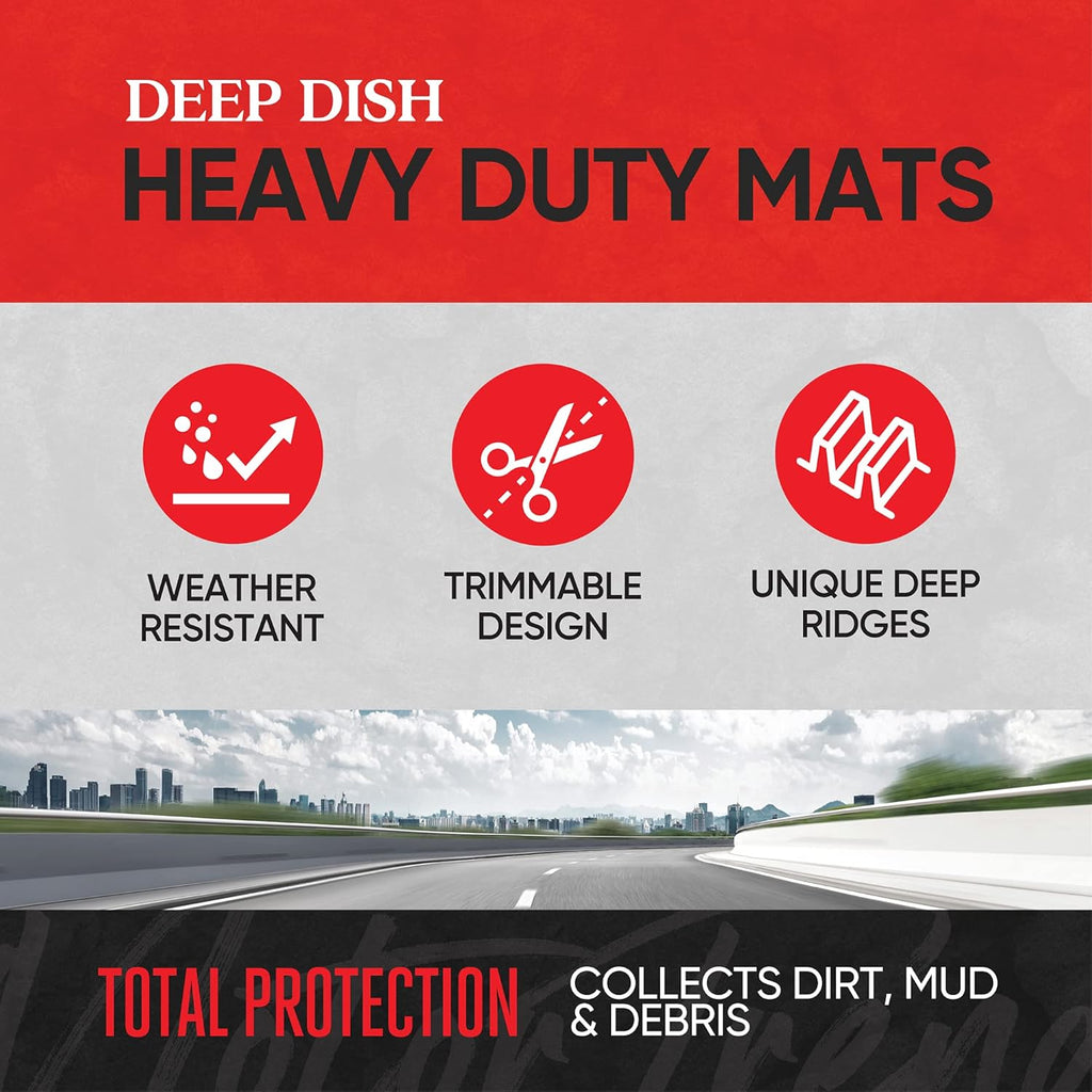 FlexToughXL Floor Mats for Cars Full Set, All-Weather Rubber Automotive Floor Mats, Waterproof Heavy Duty Car Mats