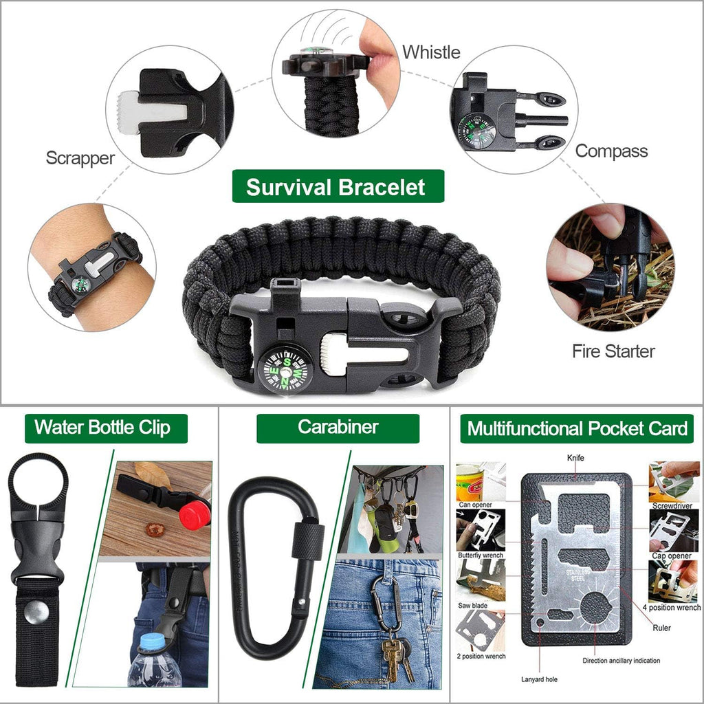 Survival Kit 35 in 1, First Aid Kit, Survival Gear, Survival Tool Gifts for Men Boyfriend Him Husband Fathers Day