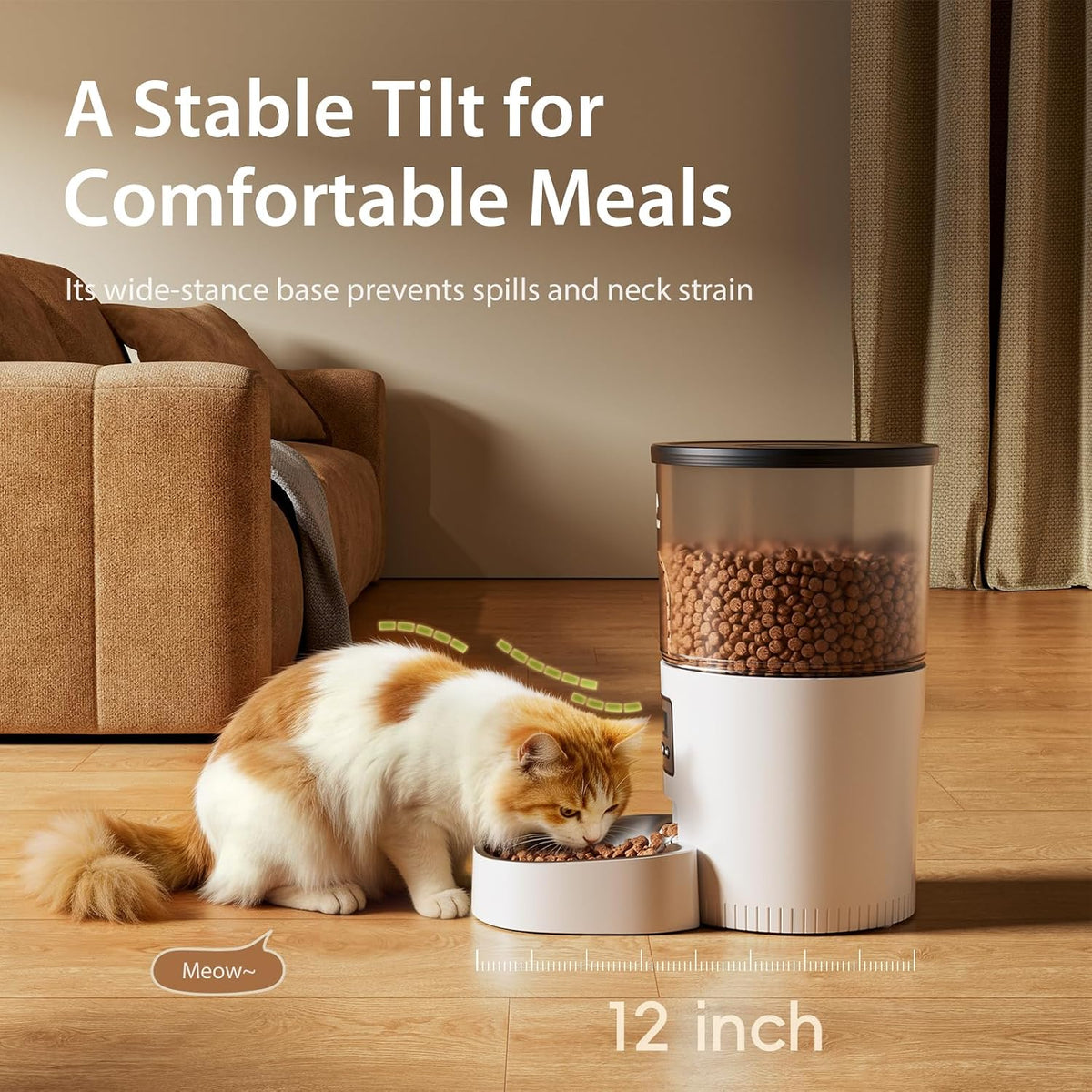 Automatic Cat Feeder, 3L Timed Pet Dry Food Dispenser with Clog-Free Design, Auto Feeder for Cats, 1-6 Meals Per Day