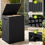 48 Gallon Package Delivery Box Outdoor Secure Lockable | Waterproof Deck Box PP Material Storage Container, Designed