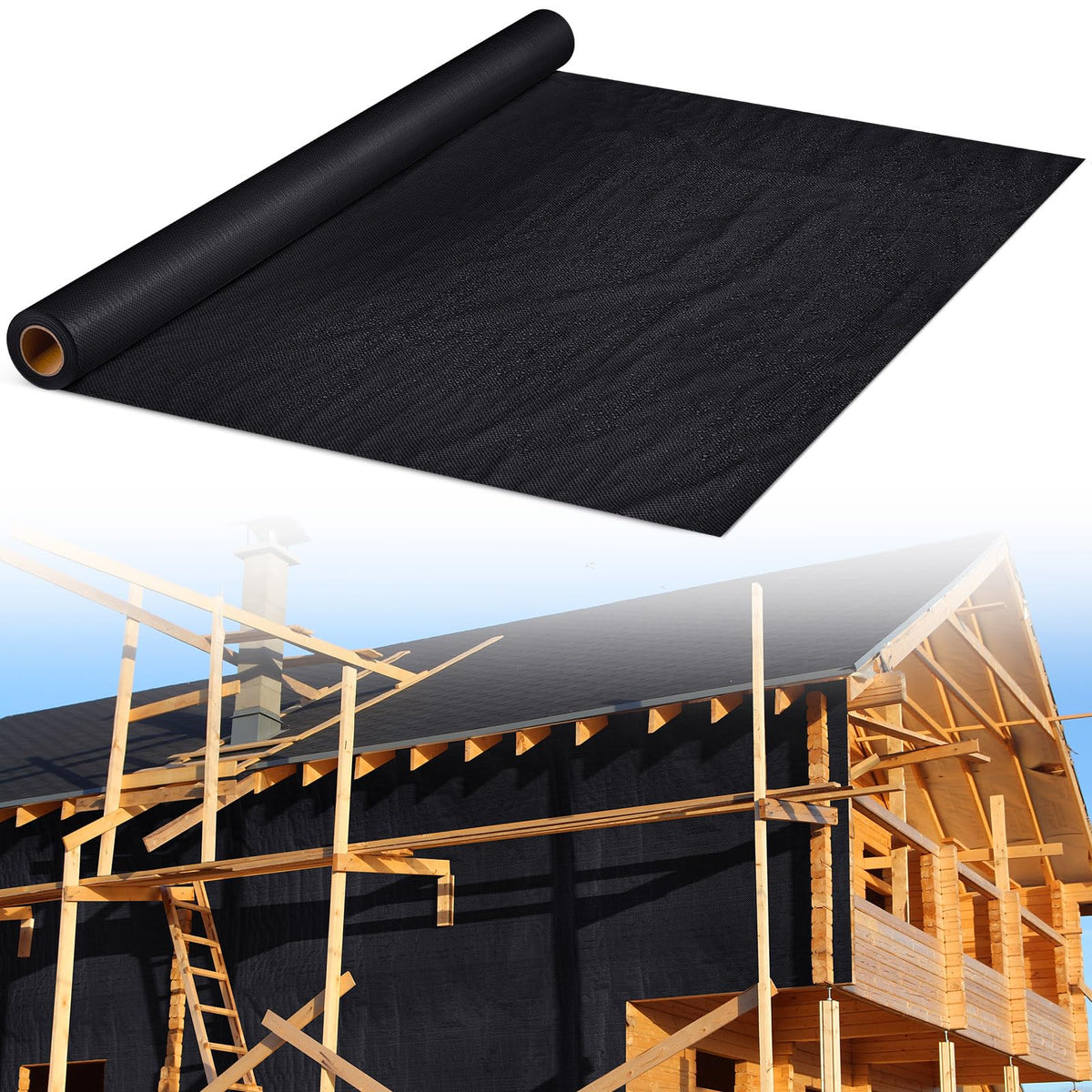 3 x 120 ft House Wrap, Black