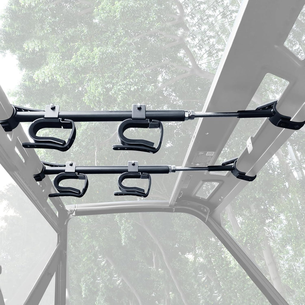 StarknightMT UTV Gun Rack Overhead Holder Adjustable Fits 21"-27" Spacing