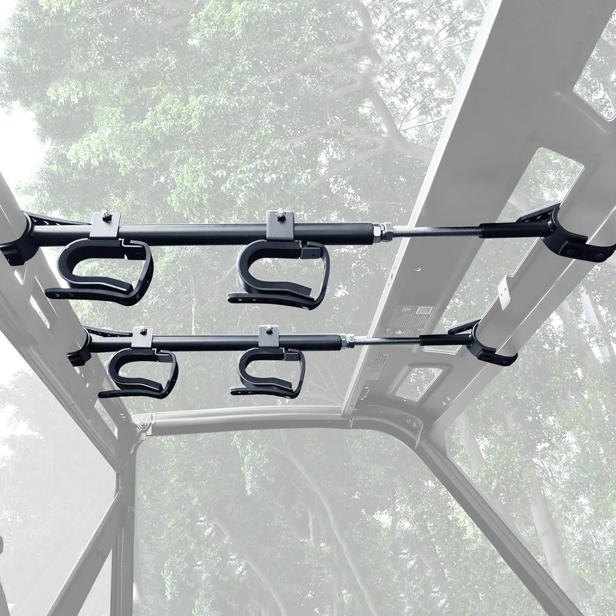 StarknightMT UTV Gun Rack Overhead Holder Adjustable Fits 21"-27" Spacing