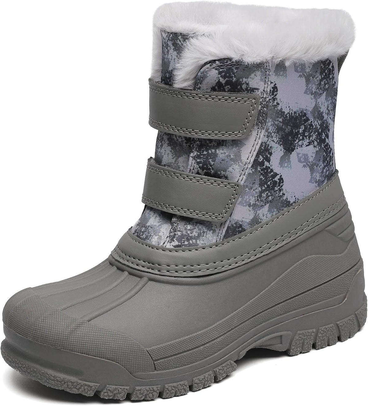 Girls Boys Waterproof Winter Snow Boots with Faux Fur Lining