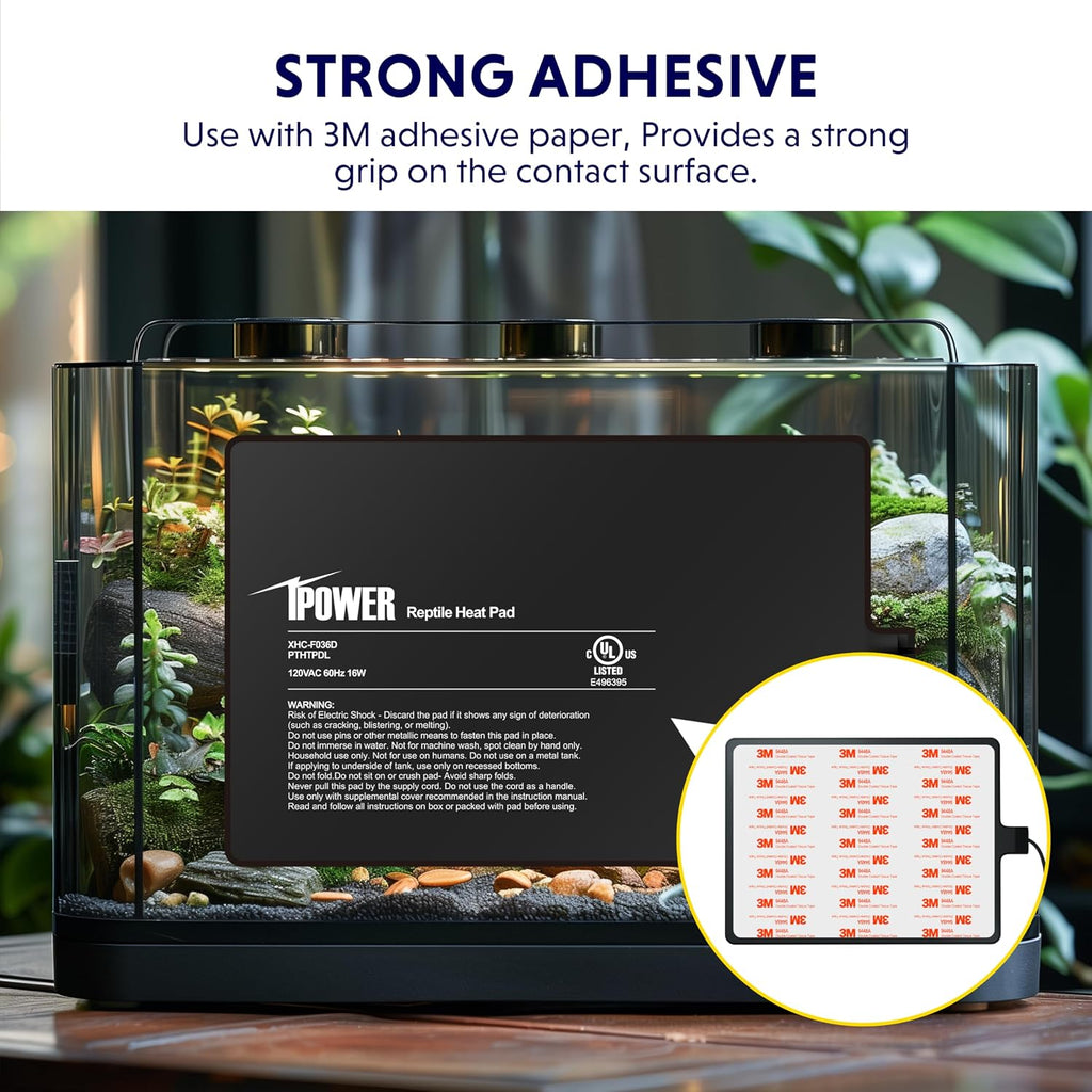 8X12 Inch Reptile Heat Pad Under Tank Heater Terrarium Warmer Heating Mat for Turtles Lizards Frogs and Other Small