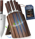 2026 Upgrade Kitchen Knife Set, Foldable Magnetic Acacia Wood Block