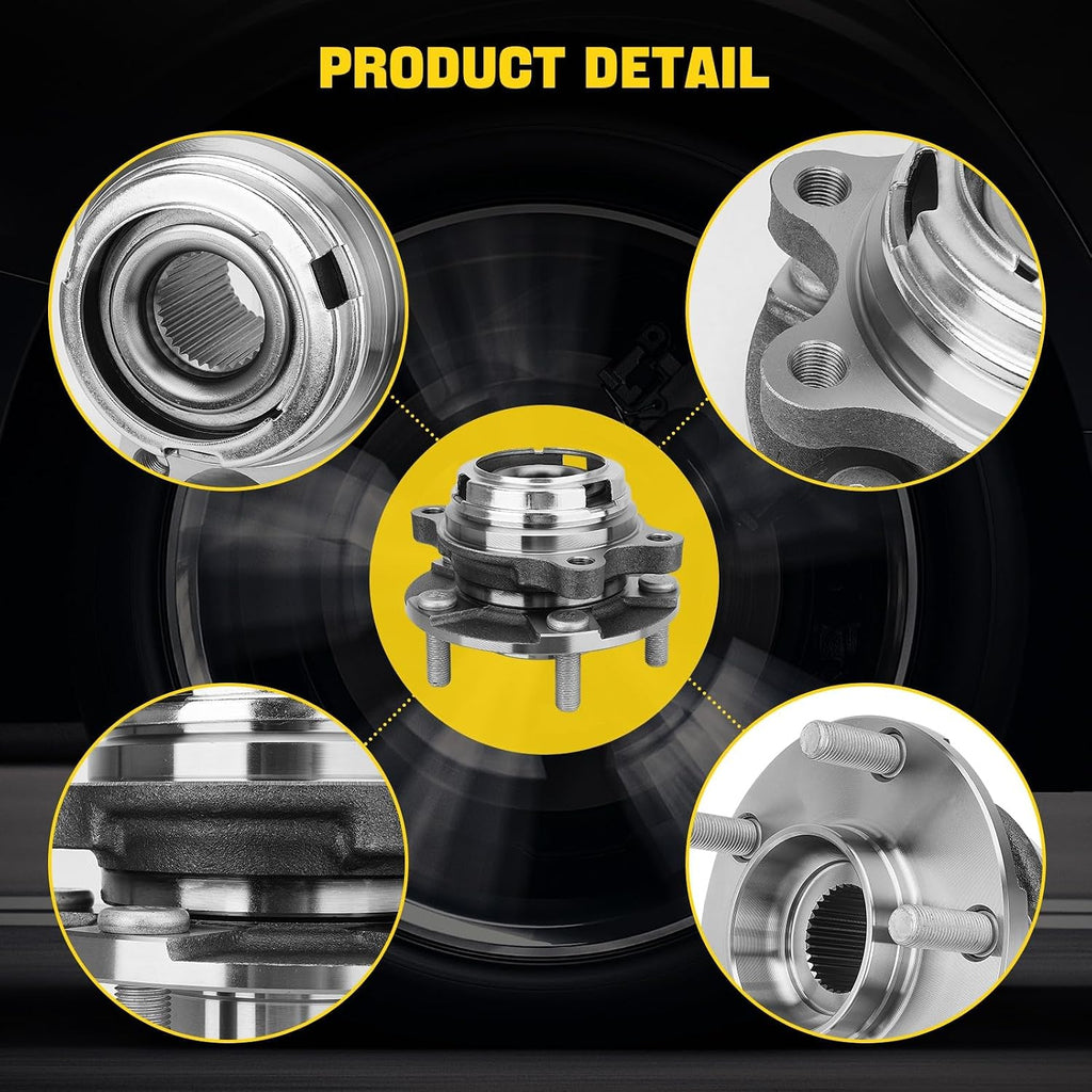513296 2PCS Front Wheel Hub and Bearing Assembly 5 Lug
