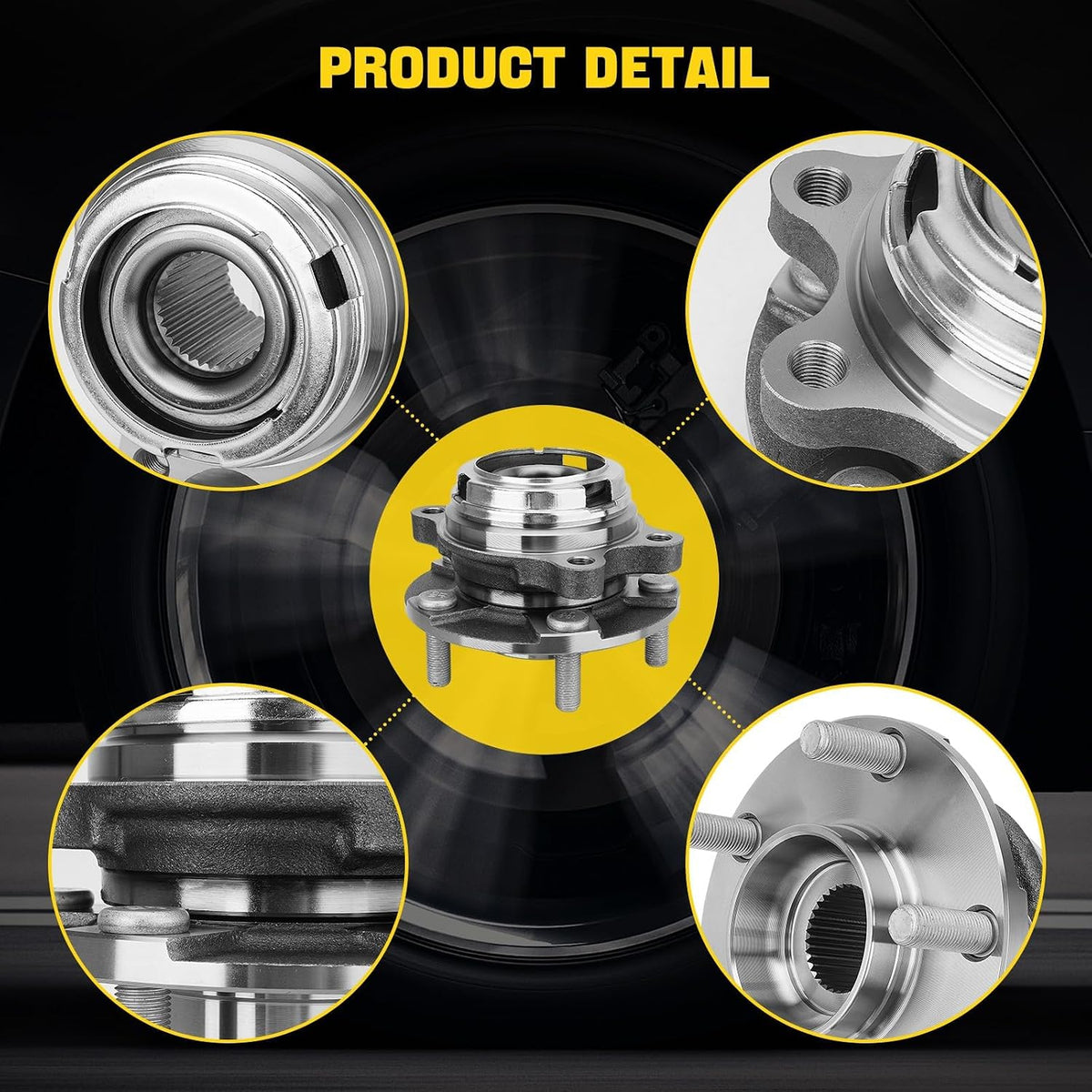 513296 2PCS Front Wheel Hub and Bearing Assembly 5 Lug