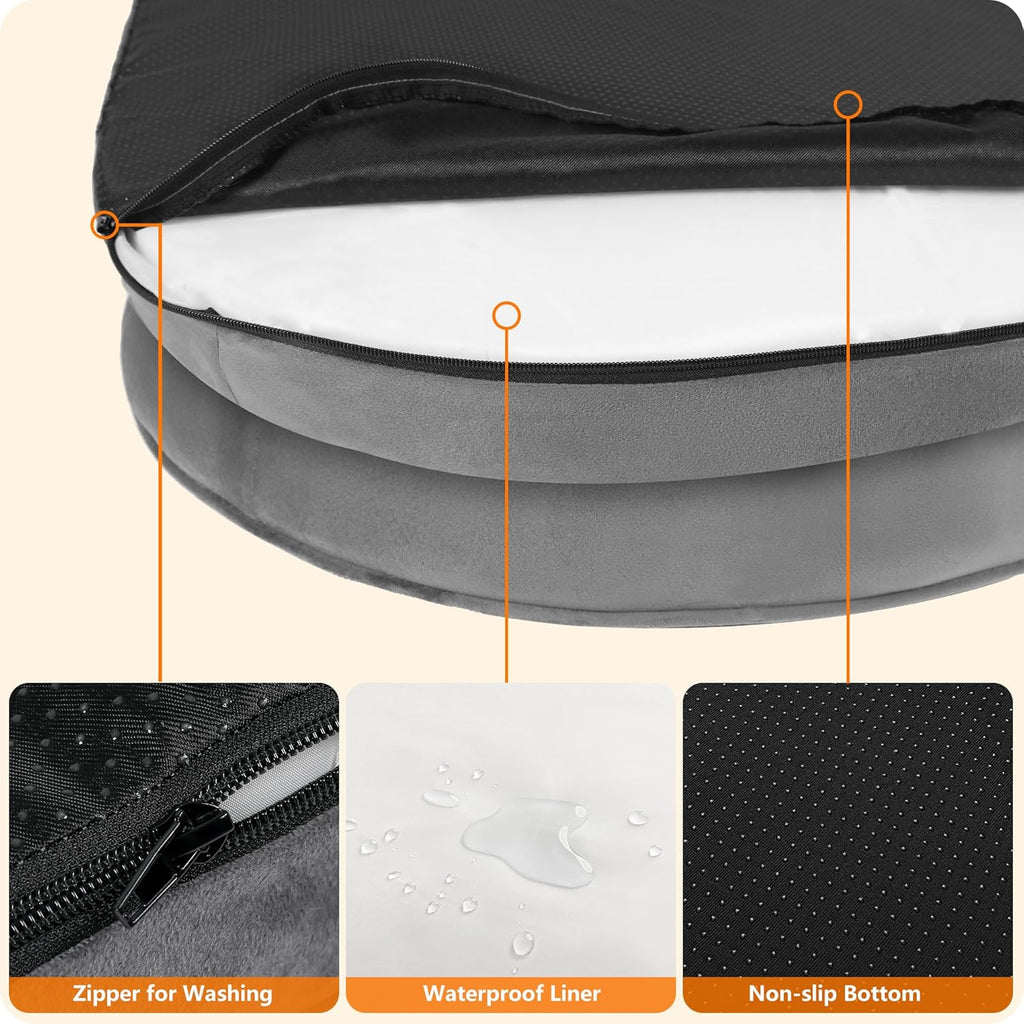Orthopedic Dog Bed for Medium Dogs with Gel Memory Foam, Waterproof Dog Sofa, Washable Pet Bed with Four Sided