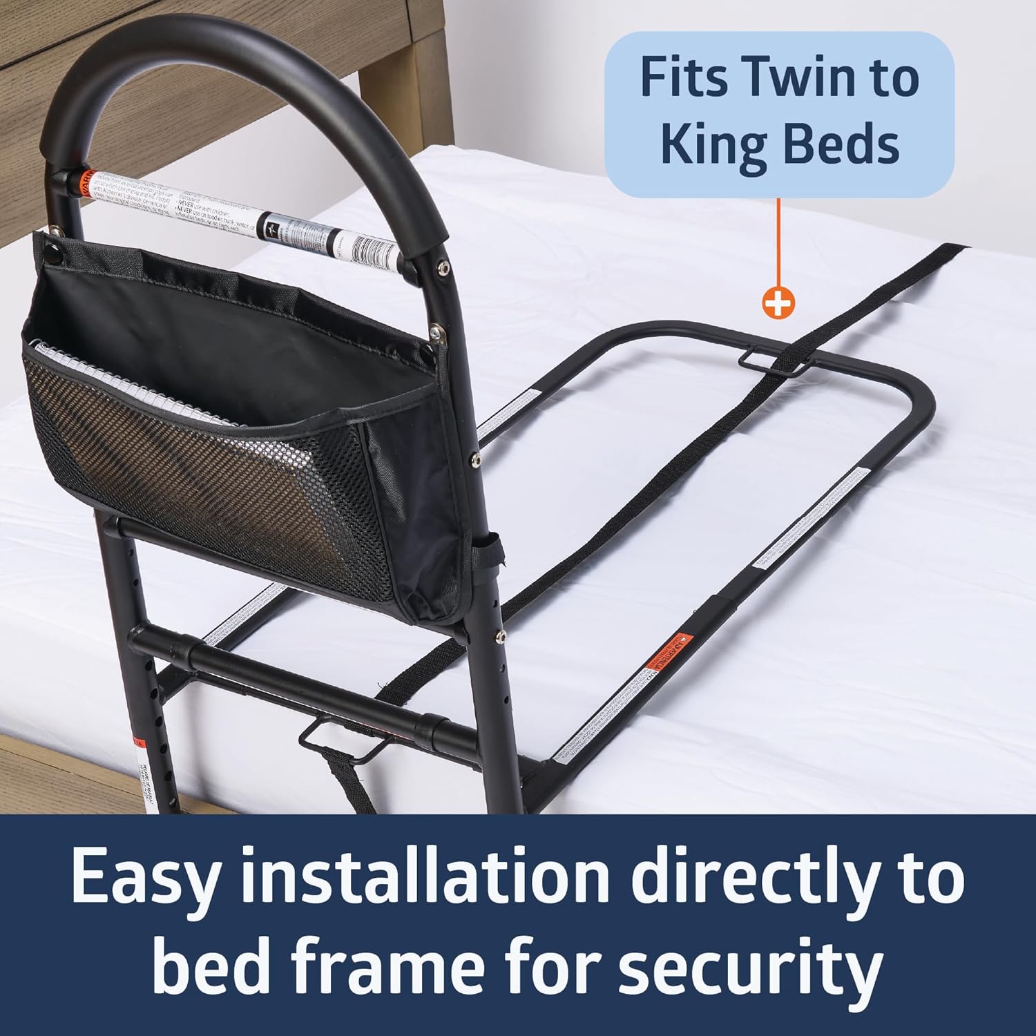 Bed Assist Bar for Seniors with Nylon Bag for Storage