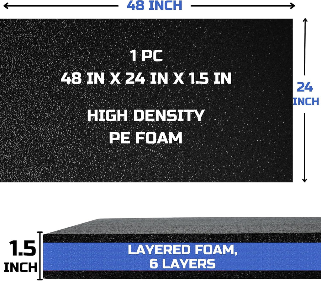Tool Box Foam Organizer 48x24x1.5 inch 1PC, Kaizen Sheets for Pro Tool Control, Custom Tool Shadow Inserts for Cases