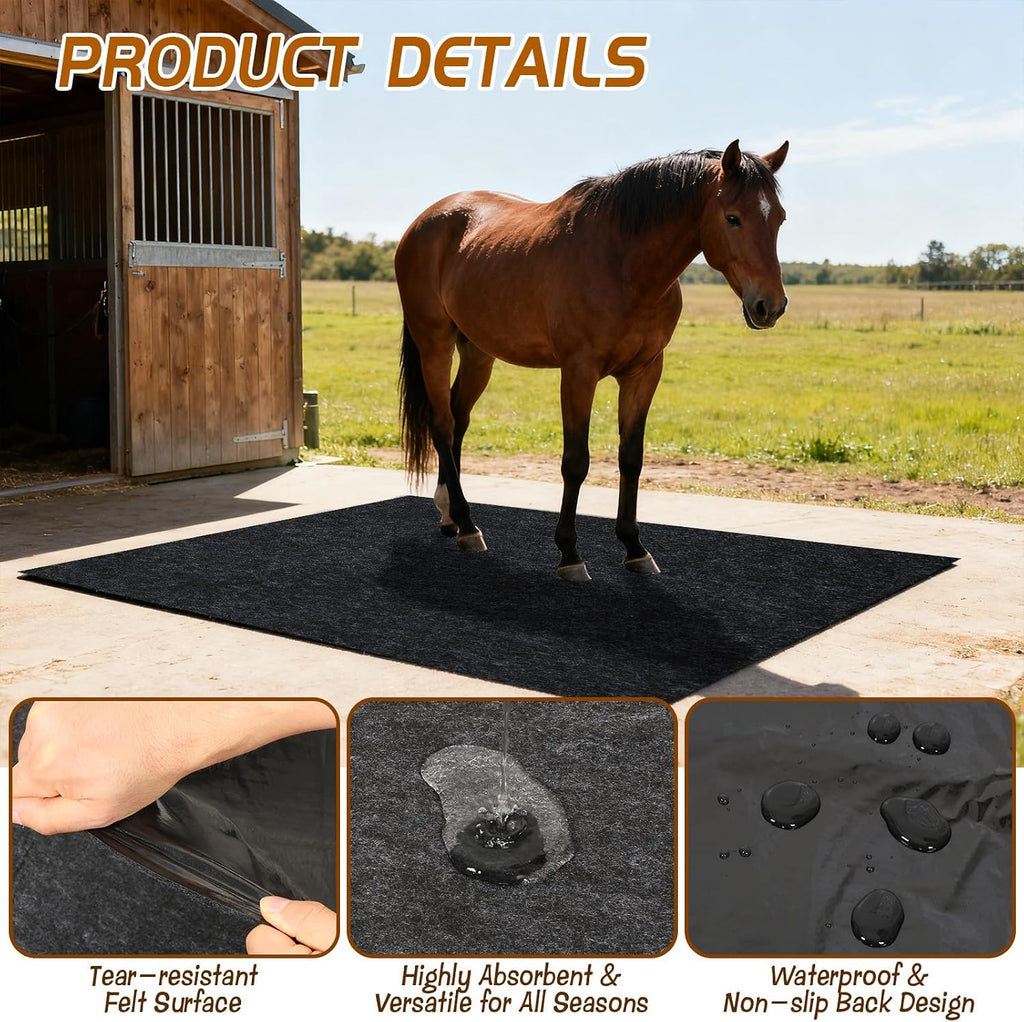 4x6 Ft Horse Stall Mat, Stable Mat for Horses Back Non-Slip Design Mat Backing Moisture Absorbent Easy to Clean for