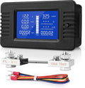 DC Multifunction Battery Monitor Meter, 0-200V 0-100A LCD Display Digital Current Multimeter Voltmeter Ammeter for