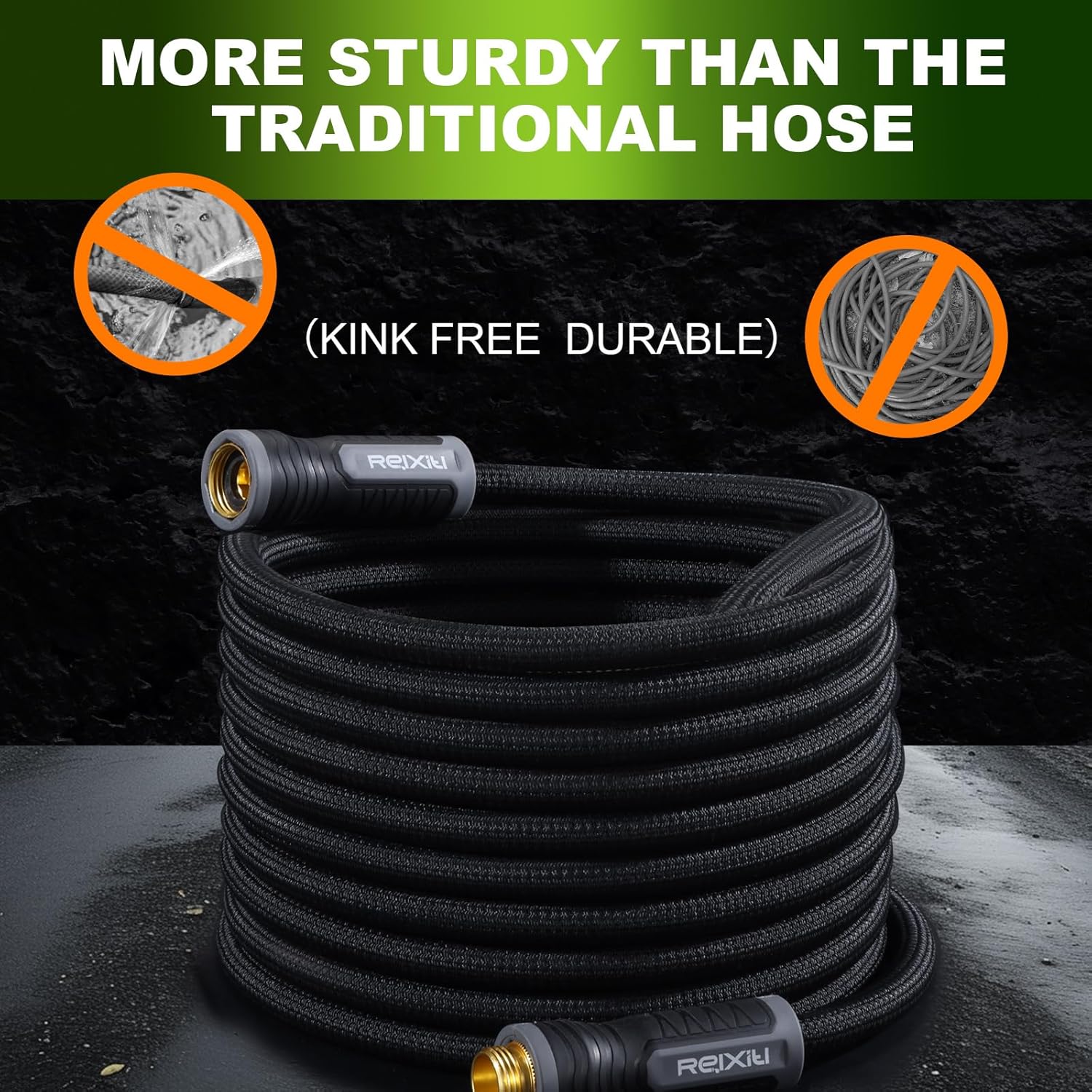 Garden Hose, Flexible Water Hose, Ultra Lightweight Non-Expanding hose with 10 Function Sprayer, Leak proof, Pressure