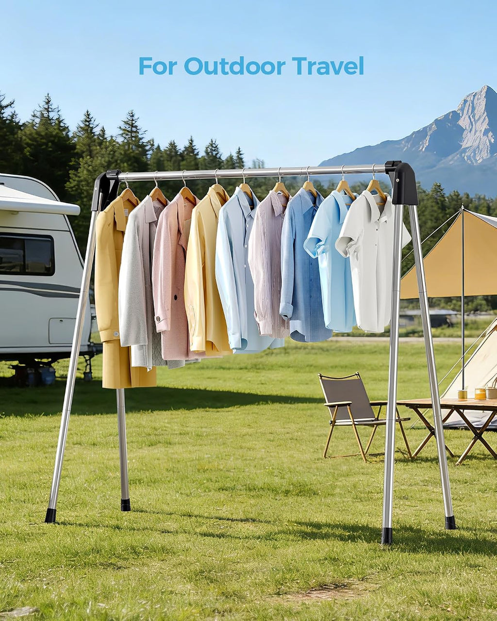 Clothes Drying Rack Foldable, Portable Clothes Airer, 48" H | Stainless Steel, Folds Flat to Storage, Lightweight
