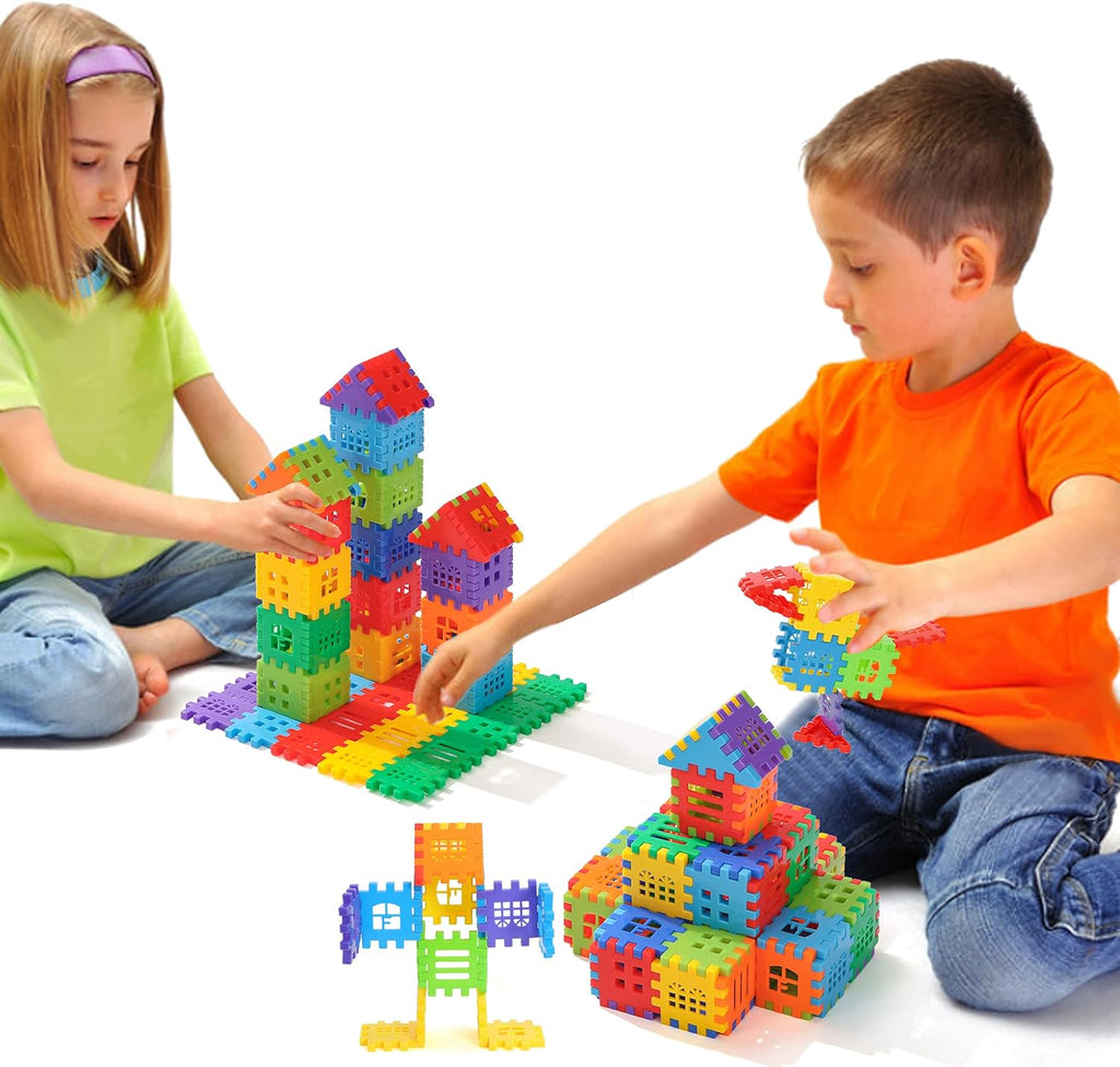 Building Blocks – 100-piece Kids Builders Blocks Set with Storage Bag – Interlocking Building Blocks for Toddlers and