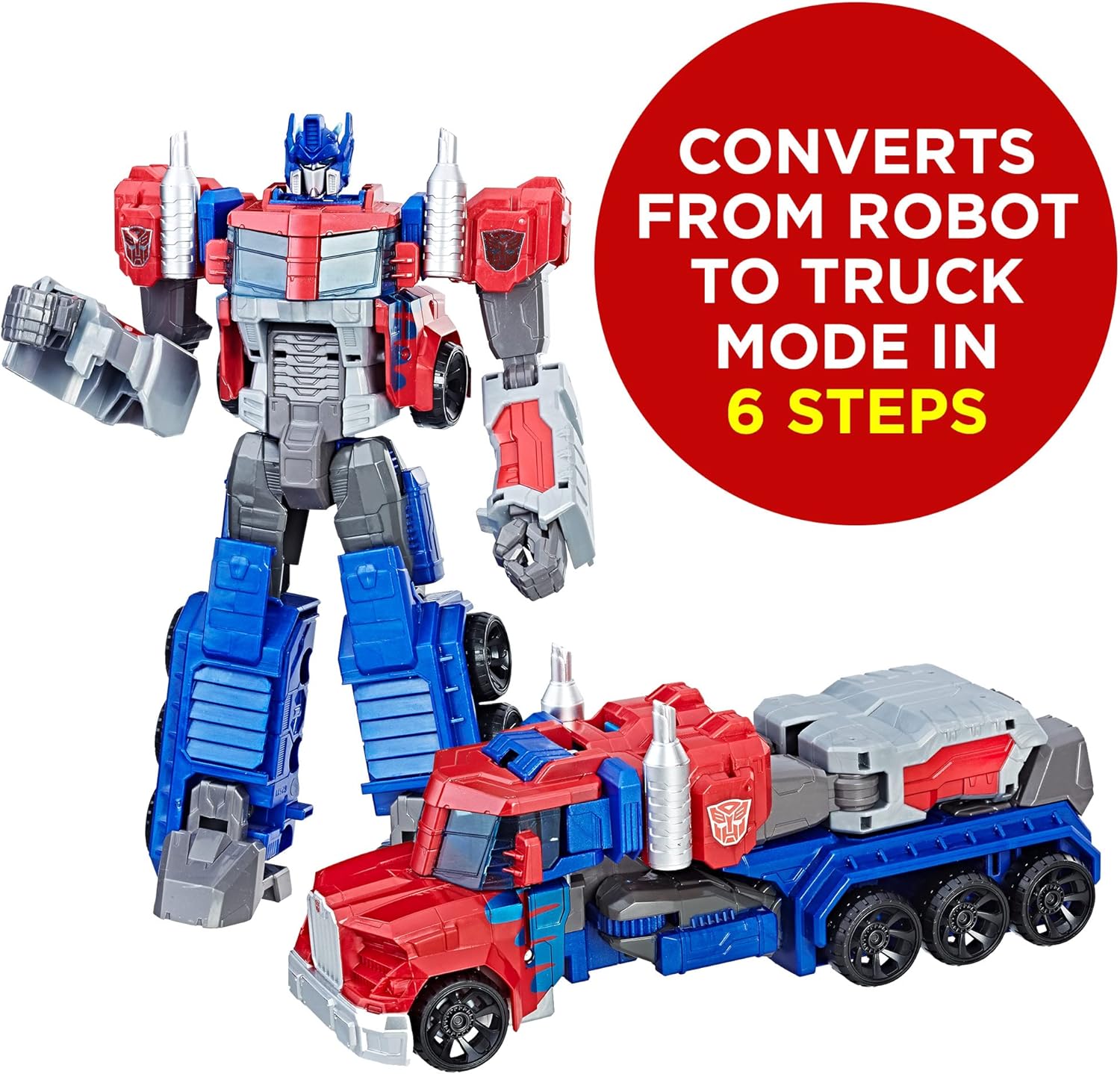 Transformers Toys Heroic Optimus Prime Action Figure - Timeless Large-Scale Figure, Changes into Toy Truck - Toys for
