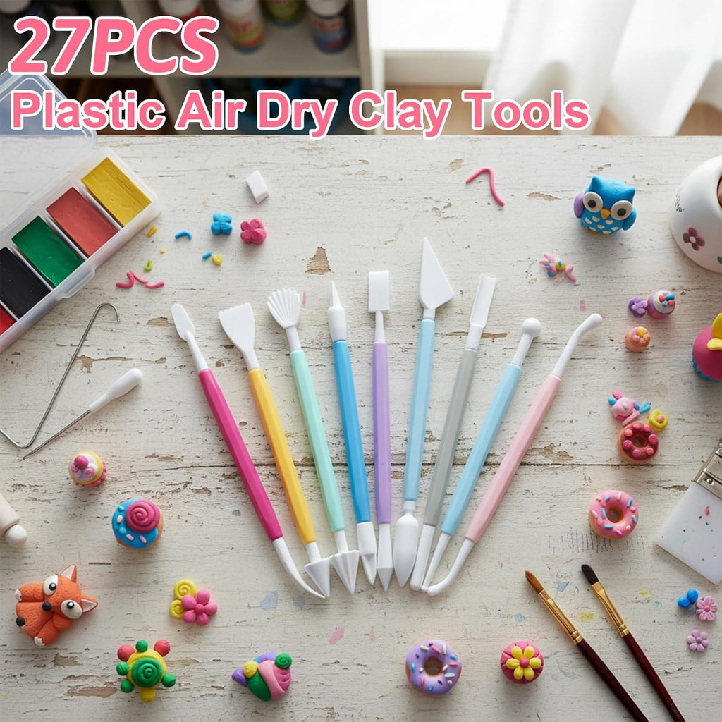 3 Set Air Dry Clay Tools, Fondant Sculpting Tool Set, Polymer Clay Tools for Modeling Decorating Tool, Clays