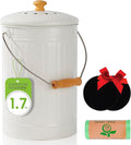 1.7 Gallon Kitchen Compost Bin, Indoor Countertop Compost Bin with Lid, 100% Rust Proof Compost Bucket with Non-Smell