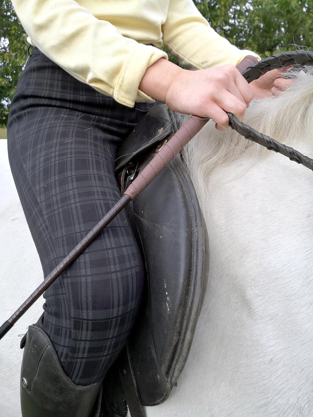Leather Riding Crop for Horse Riding Show-Jumping Race Whip Equestrian
