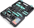 142-Piece Household Tool Kit for Home Repair, Hand Tools with Storage Case, 13.39 x 9.25 x 2.95 inch, Turquoise
