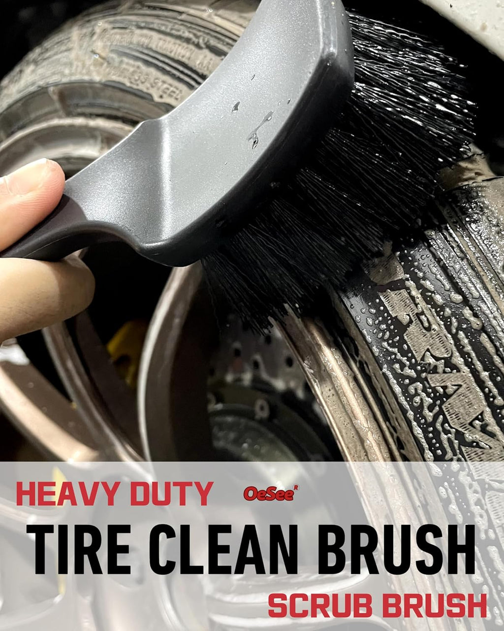 Professional 4 Pack Long Handle Wheel Brush Kit for Cleaning Wheel and Tire- 2X Soft Wheel Cleaning Brush, Detailing