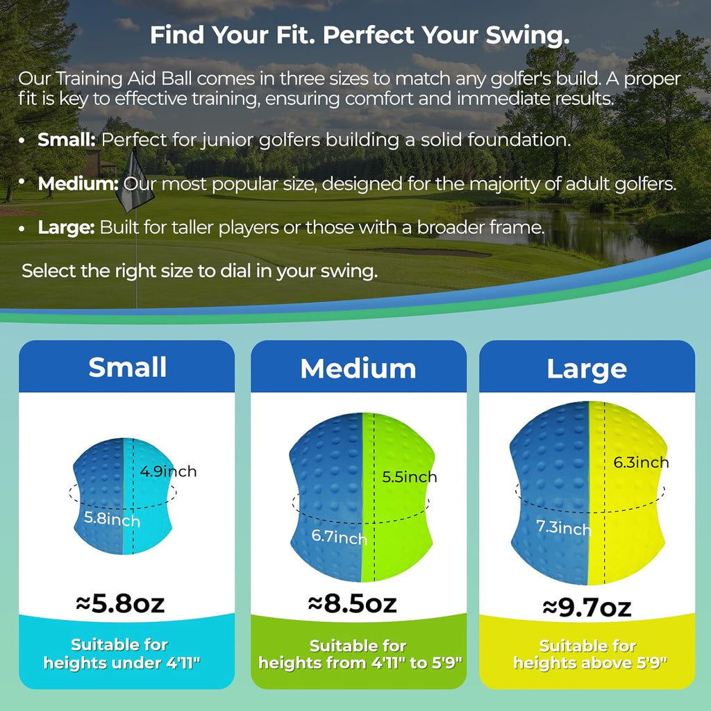 Golf Training Aid Ball for Impact Precision & Consistent Swings - Master Body Connection to Fix Slicing, Scooping &
