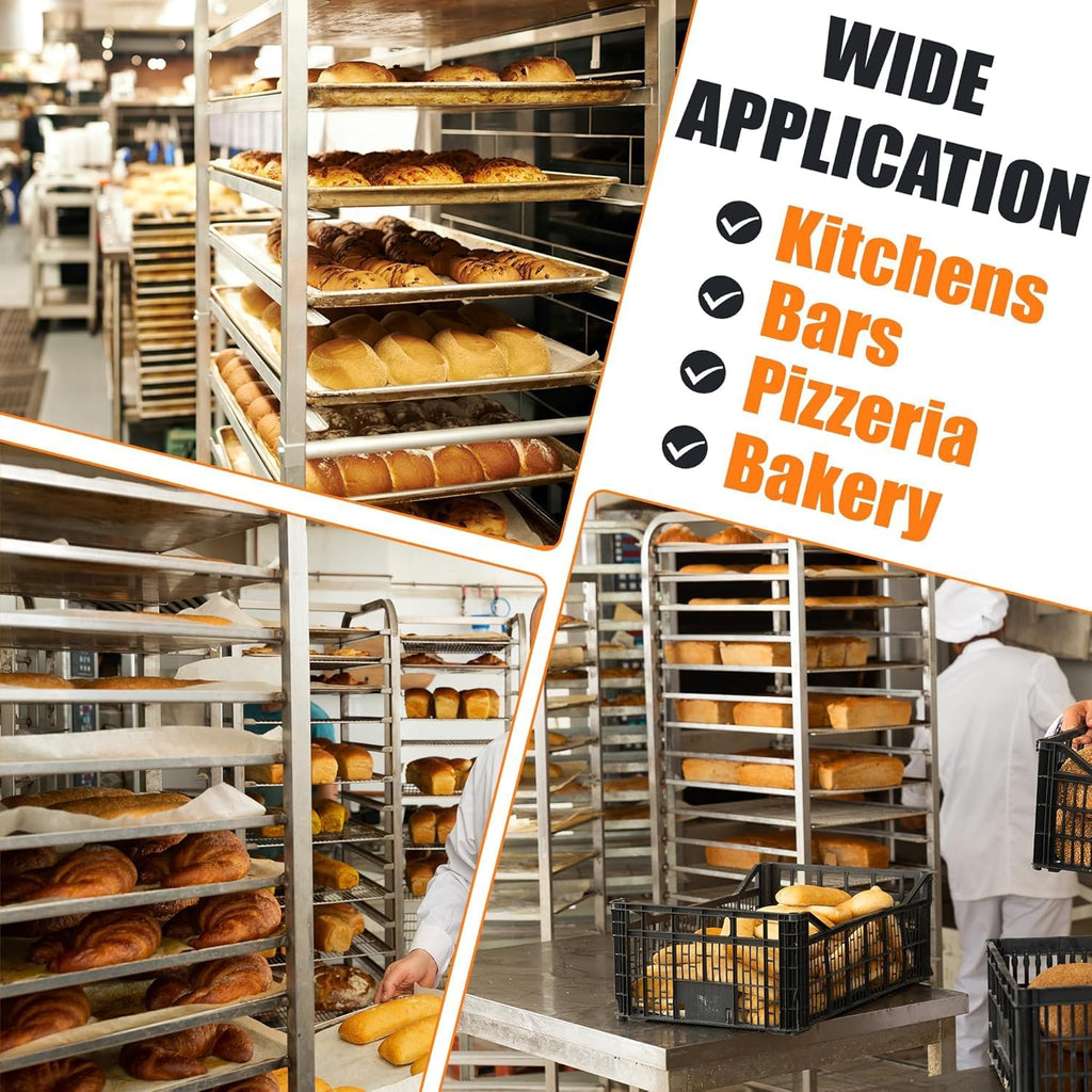 Adjustable Bun Pan Rack 25 Tier with Brake Wheels, Bakery Sheet Rack