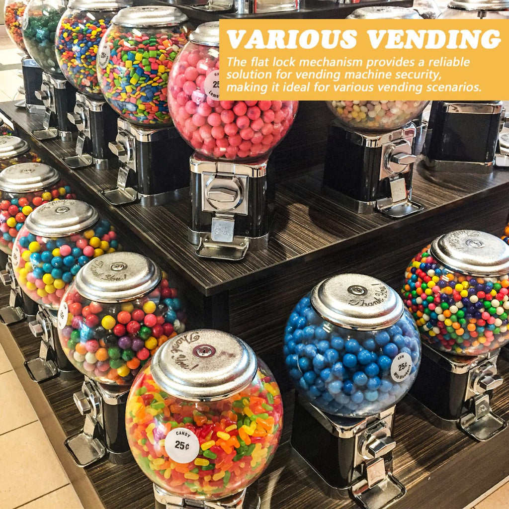 Tubular Lock and Key Set for Gumball Machines 1.57x0.86x0.86In Stainless Steel – Theft-Resistant for Vending