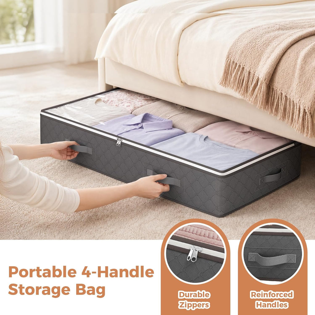 90L Under Bed Storage Containers, Closet Organizers and Storage Bins, Foldable Underbed Storage Bags for Linen