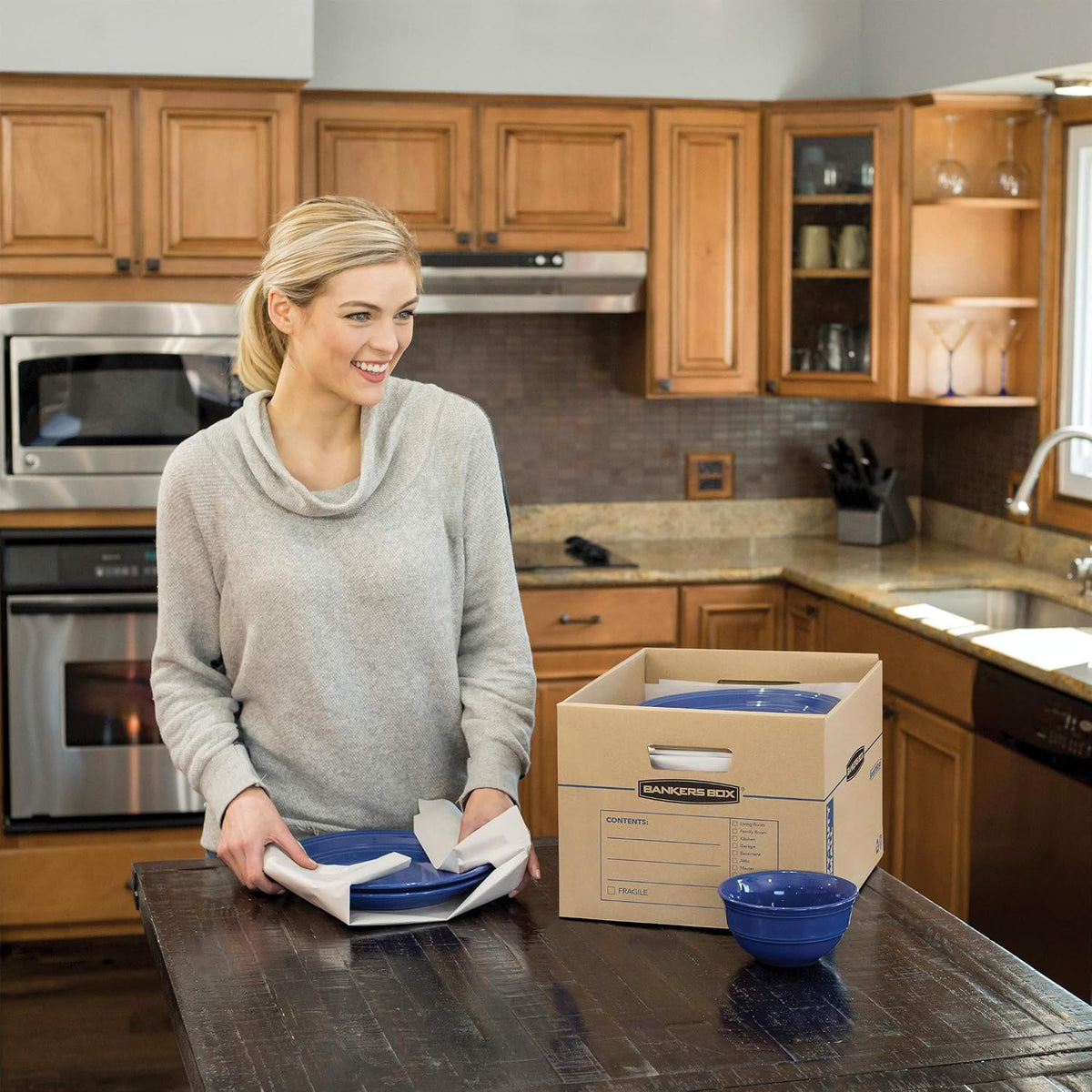 1-Pack Kitchen Kit Moving Box with Dividers