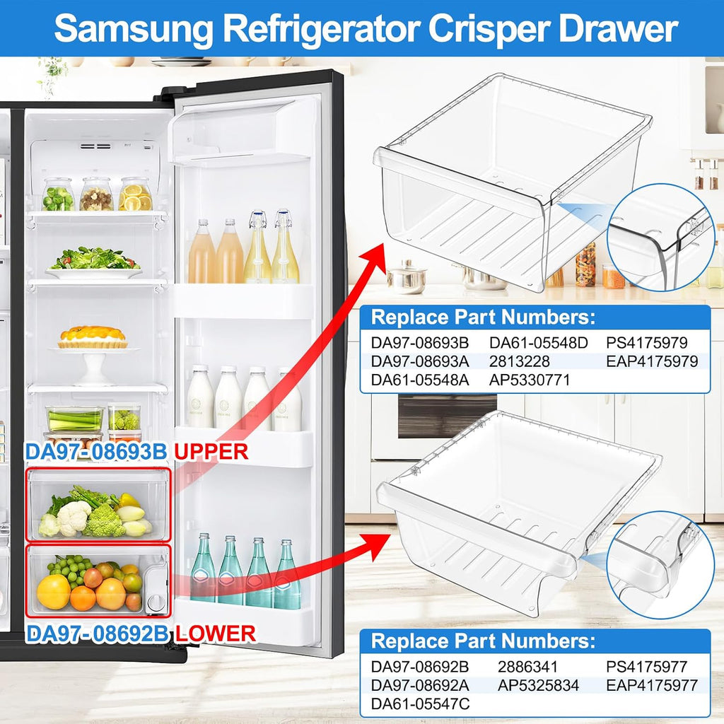 ALVAR DA97-08693B DA97-08692A Fridge Drawer ForSamsung Refrigerator Drawers
