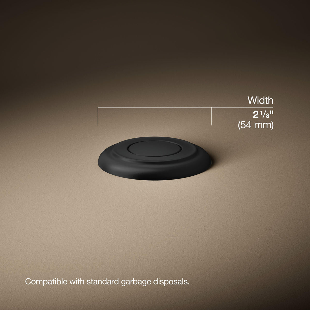 KOHLER 35725-BL K-35725-BL Garbage Disposal Air Switch Button, Matte Black