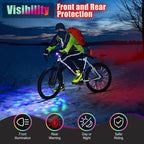2 Pcs LED Disco Bike Lights Front and Back USB-C Red Tail Light